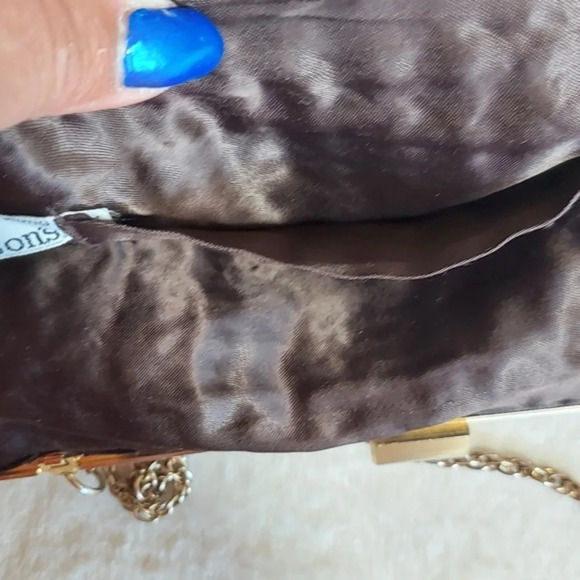 Vintage Jacobson's Brown Macrame Bag Chain Shoulder Bag Kiss Lock‎ Closure - Picture 9 of 11